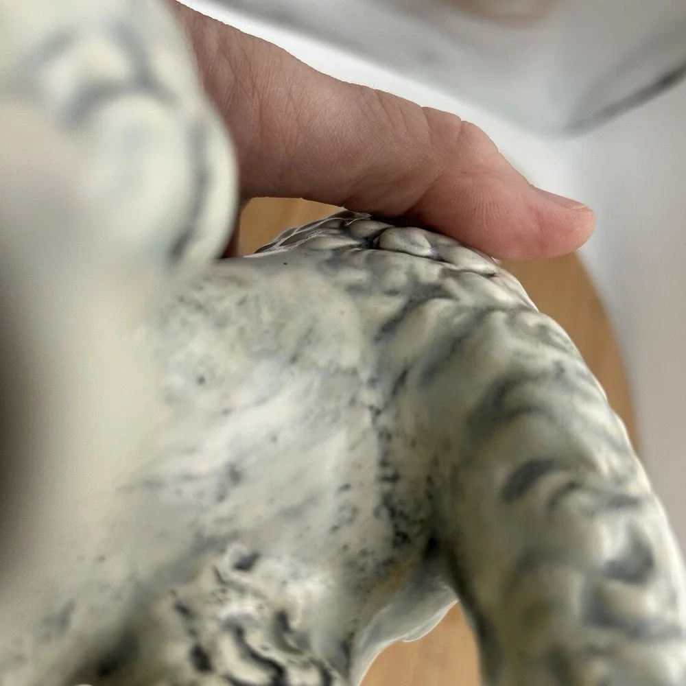 Vtg White Ceramic Sitting Poodle 11